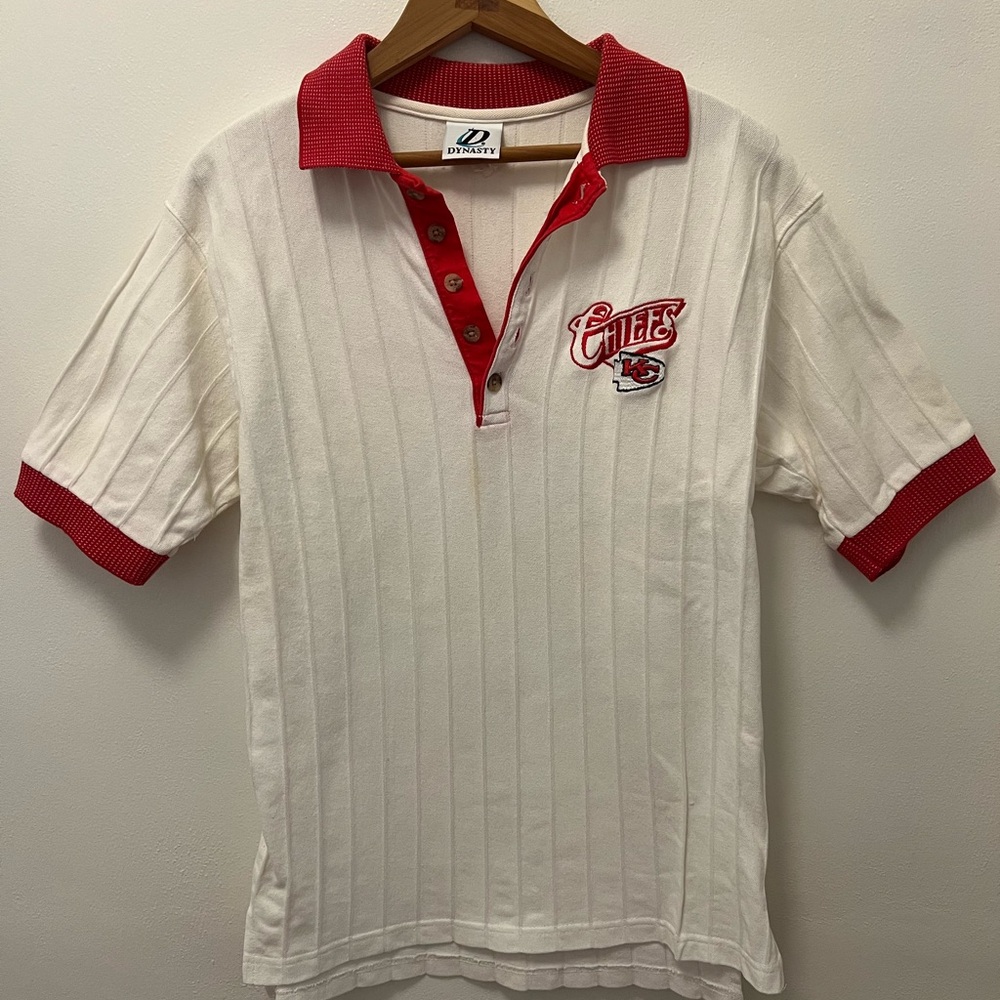 ✨ ❤️ VINTAGE KANSAS CITY CHIEFS ❤️ ✨ Women’s Medium Cotton Embroidered Collard